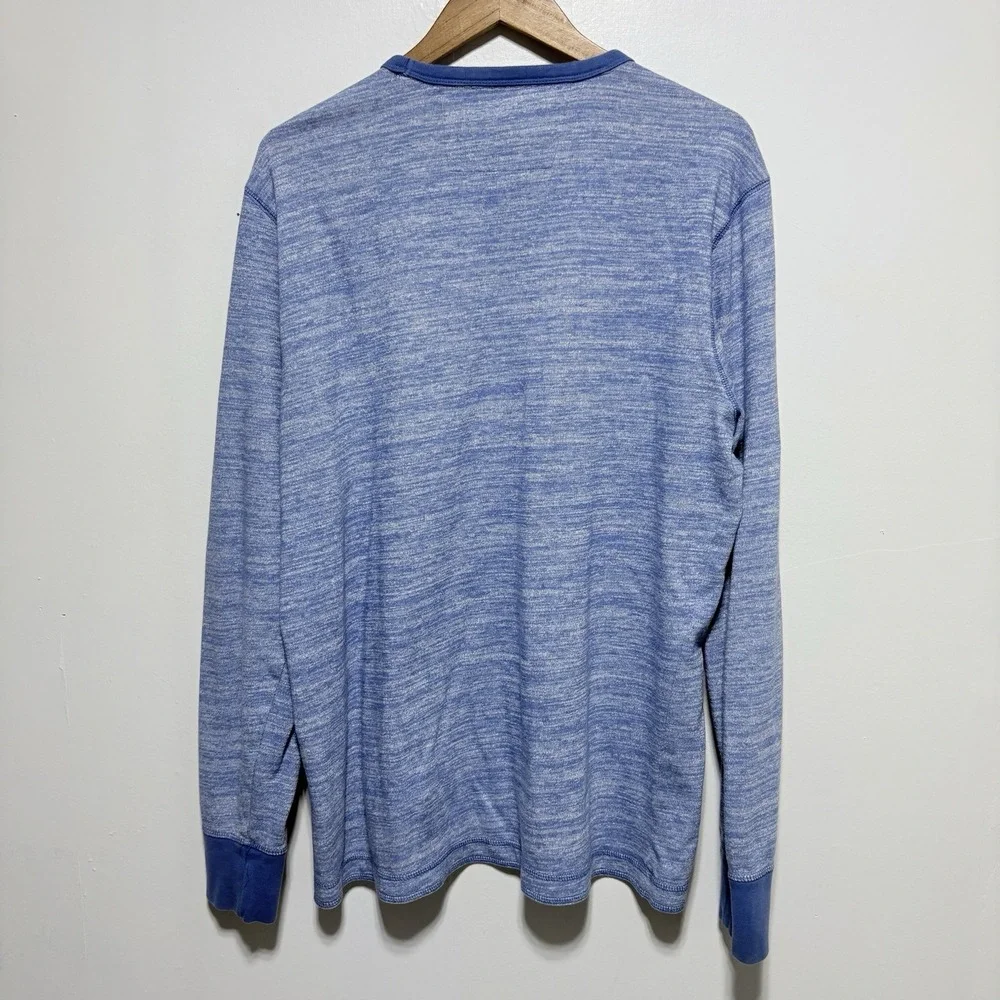 Banana Republic Shirt Mens XL Tall Heathered Blue Crewneck Long Sleeve Preppy